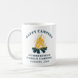 Familien-Camping-passende RV-Reise glückliche Camp Kaffeetasse