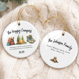 Familien-Camping-Trip-Gruppe Keramik Ornament
