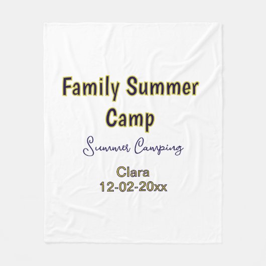 Familien-Camping-Urlaub benutzerdefiniert Name Dat Fleecedecke (Vorderseite)