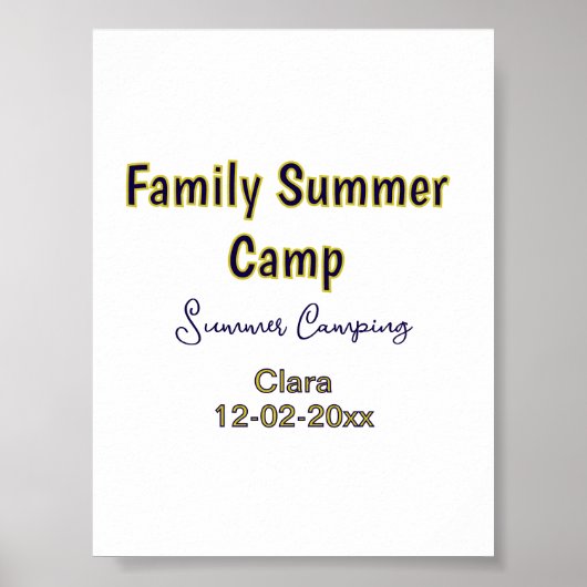 Familien-Camping-Urlaub benutzerdefiniert Name Dat Poster (Vorne)