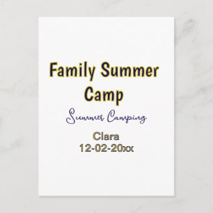 Familien-Camping-Urlaub benutzerdefiniert Name Dat Postkarte