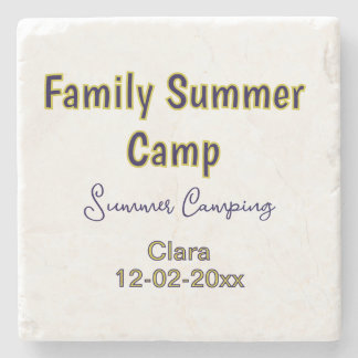 Familien-Camping-Urlaub benutzerdefiniert Name Dat Steinuntersetzer