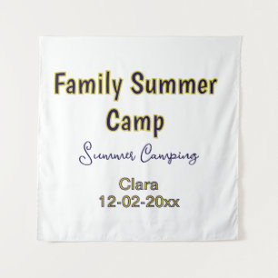 Familien-Camping-Urlaub benutzerdefiniert Name Dat Wandteppich