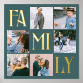 Familien-Chic-Mehrfachfoto-Teal Foliendrucke (Vorderseite)