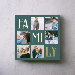 Familien-Chic-Mehrfachfoto-Teal Foliendrucke