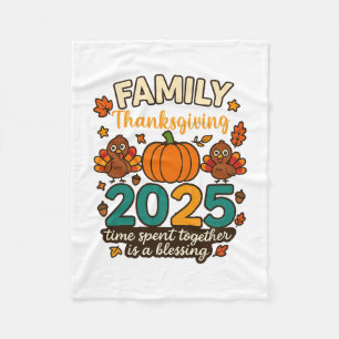Familien-Crew Thanksgiving 2025 Truthahn passendes Fleecedecke