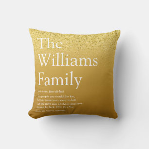 Familien Definition Gold Glitter Glam Modern Lusti Kissen