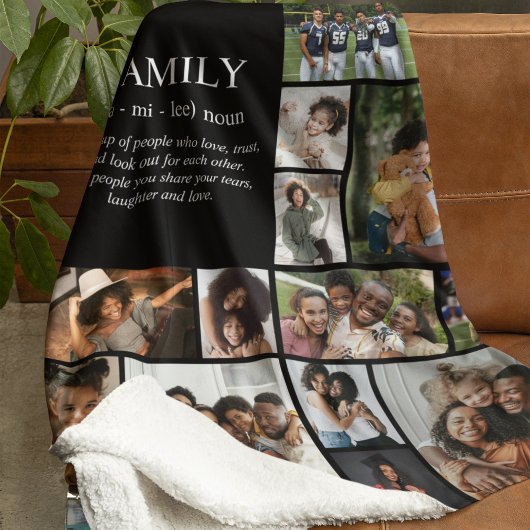 Familien-Definitions-Fotocollage Fleecedecke