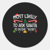 Familien, die Weihnachten zu Weihnachten passen, w Runder Aufkleber (Vorderseite)