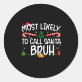 Familien, die zu Weihnachten kommen, werden mit gr Runder Aufkleber (Vorderseite)