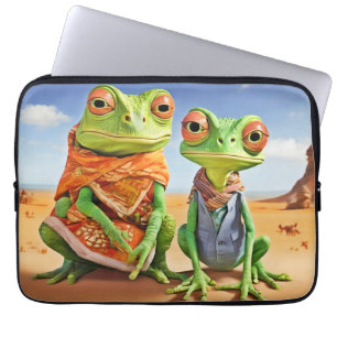 Familien-Echsen-Kunstwerk Laptopschutzhülle