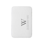 Familien-elegante Monogramm-Weiß-Holzkohle Badematte (Vorderseite Vertikal)