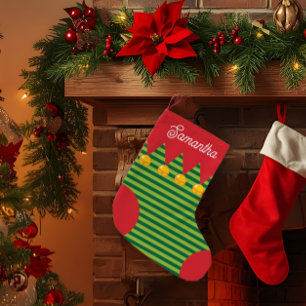 Familien-Elfen-Weihnachtsstrumpf mit Namen Kleiner Weihnachtsstrumpf