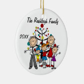 Familien-Eltern, zwei Jungen, Mädchen, Keramikornament (Rechts)