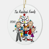Familien-Eltern, zwei Jungen, Mädchen, Keramikornament (Links)