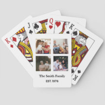 Familien-Erbe-Multi-Foto-Collage-Spielkarten