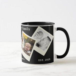 Familien Erinnerungen 4-Foto-Collage Schwarze Kaff Tasse