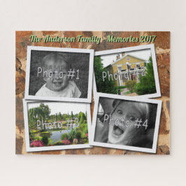 Familien-Erinnerungen 4 kundenspezifische Fotos Puzzle