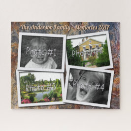Familien-Erinnerungen 4 kundenspezifische Fotos x Puzzle