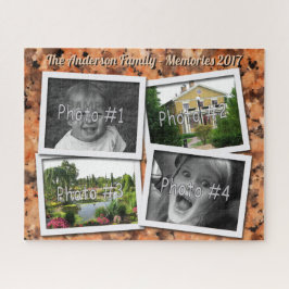 Familien-Erinnerungen 4 kundenspezifische Fotos x Puzzle