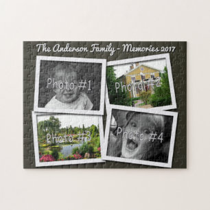 Familien-Erinnerungen 4 kundenspezifische Fotos x Puzzle