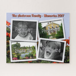 Familien-Erinnerungen 4 kundenspezifische Fotos x Puzzle