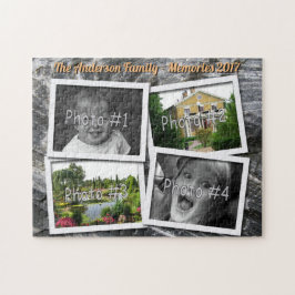 Familien-Erinnerungen 4 kundenspezifische Fotos x Puzzle