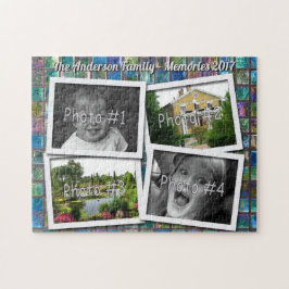Familien-Erinnerungen 4 kundenspezifische Fotos x Puzzle