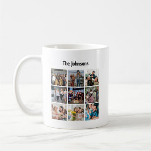 Familien Erinnerungen 9 Foto Raster Personalisiert Kaffeetasse