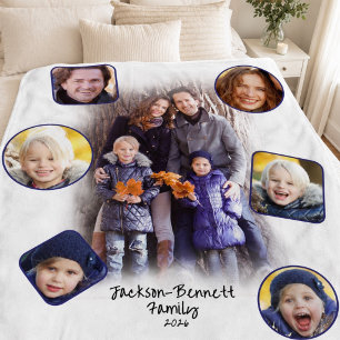 Familien-Erinnerungen Foto-Collage Feiertagsgesche Fleecedecke