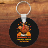 Familien-Erntedank-Crew 2025 Lustiger Truthahn Pas Schlüsselanhänger (Vorderseite)