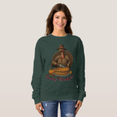 Familien-Erntedank-Truthahn-Pie Sweatshirt (Vorne ganz)