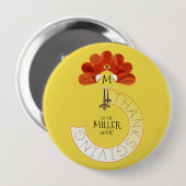 Familien-Erntedankfest-Pute Button (Vorne & Hinten)