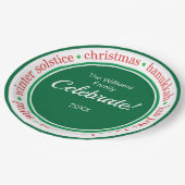 Familien-Feiertags-Platten Pappteller (Schrägansicht)