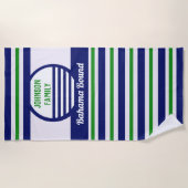 Familien-Ferien-Badetücher - Blau, grün Strandtuch (Vorderseite)