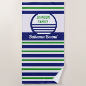 Familien-Ferien-Badetücher - Blau, grün Strandtuch (Vorderseite)