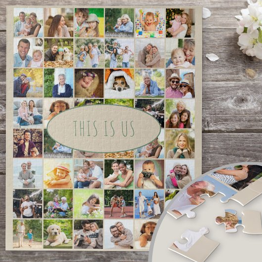 Familien Foto Collage 40 Bilder Dies ist unser Ang Puzzle
