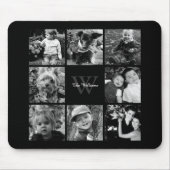 Familien-Foto-Collage und Monogramm Mousepad (Vorne)