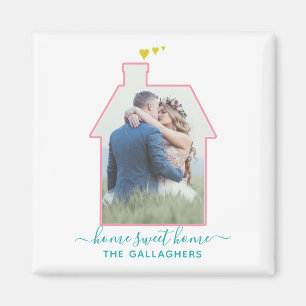 Familien-Foto-Haus-FormHousewarming Wedding Magnet