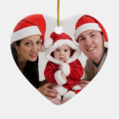 Familien-Foto-Herz-kundenspezifische Keramikornament (Hinten)