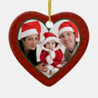Familien-Foto-Herz-Rahmen-Weihnachtsverzierung Keramikornament