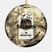Familien Foto Keepake Spooky Happy Halloween Keramik Ornament (Vorne)