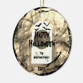 Familien Foto Keepake Spooky Happy Halloween Keramik Ornament (Links)