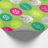 Familien-Foto Muster des Flitters grünes Geschenkpapier (Ecke)