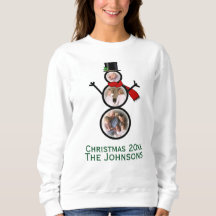 Familien-Foto-Weihnachtssnowman-Schablone