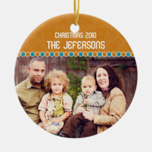Familien-Foto-Weihnachtsverzierung Keramikornament