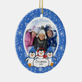 Familien-Foto-Weihnachtsverzierungniedliche Keramik Ornament (Rechts)