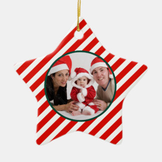 Familien-Foto-Zuckerstange-Stern Keramik Ornament