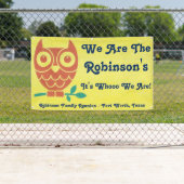 Familien-freundliche Eulen-Fahne Banner (Insitu)