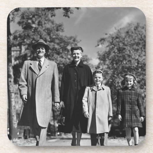 Familien-Gehen Getränkeuntersetzer (Vorderseite)